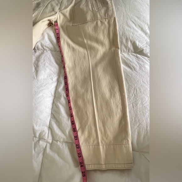 ISABEL MARANT ÉTOILE Raluni High-Rise Cotton-Blend Trousers Beige Size 8 - Picture 15 of 16